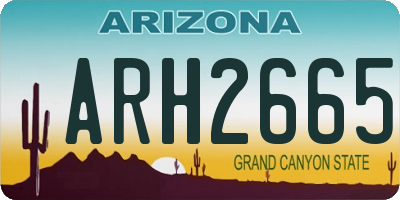 AZ license plate ARH2665