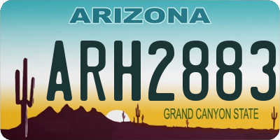 AZ license plate ARH2883