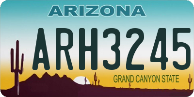 AZ license plate ARH3245