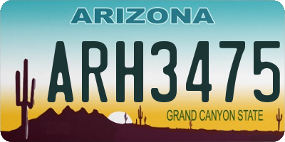 AZ license plate ARH3475