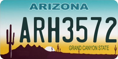 AZ license plate ARH3572