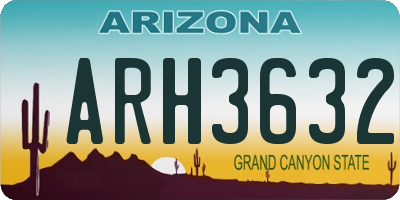 AZ license plate ARH3632