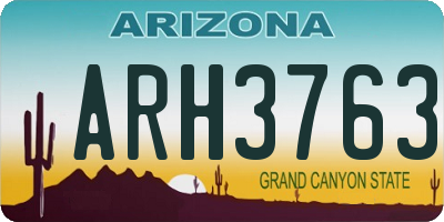 AZ license plate ARH3763