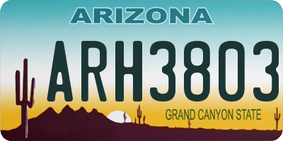 AZ license plate ARH3803