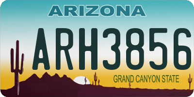 AZ license plate ARH3856