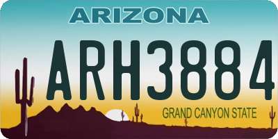 AZ license plate ARH3884