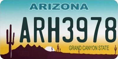 AZ license plate ARH3978