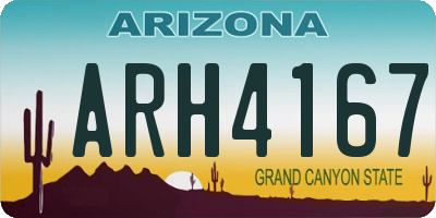 AZ license plate ARH4167
