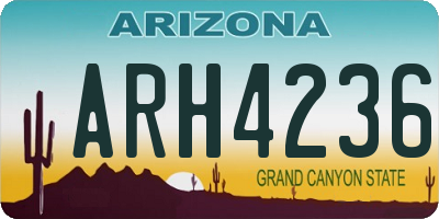 AZ license plate ARH4236