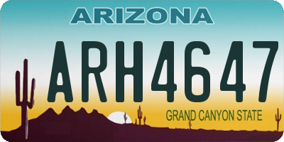 AZ license plate ARH4647