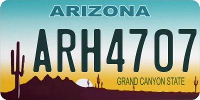 AZ license plate ARH4707