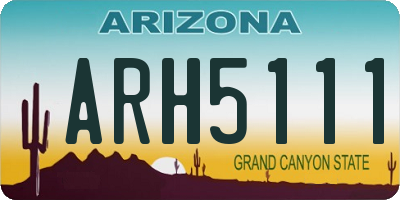 AZ license plate ARH5111