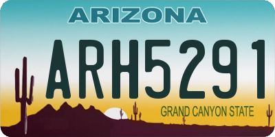 AZ license plate ARH5291