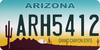 AZ license plate ARH5412