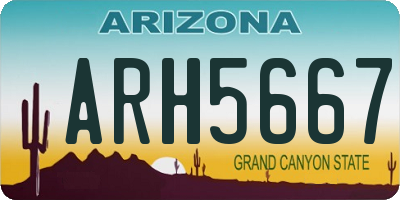 AZ license plate ARH5667