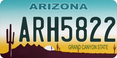 AZ license plate ARH5822