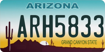 AZ license plate ARH5833