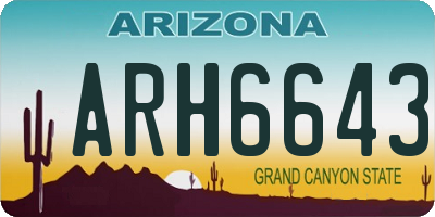 AZ license plate ARH6643