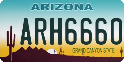 AZ license plate ARH6660