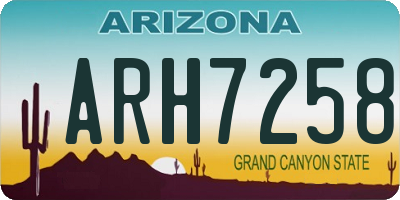 AZ license plate ARH7258