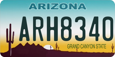 AZ license plate ARH8340