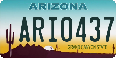 AZ license plate ARI0437