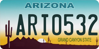AZ license plate ARI0532