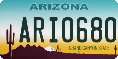 AZ license plate ARI0680