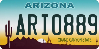 AZ license plate ARI0889