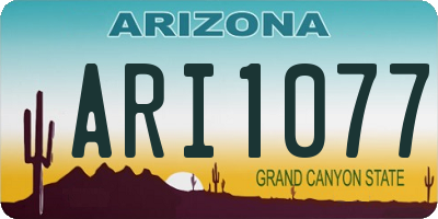 AZ license plate ARI1077