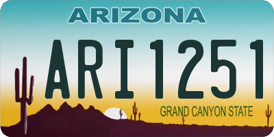 AZ license plate ARI1251