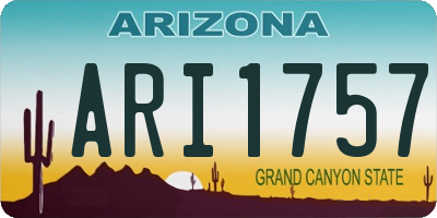 AZ license plate ARI1757