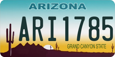 AZ license plate ARI1785