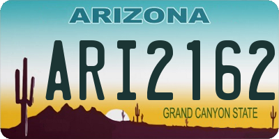 AZ license plate ARI2162
