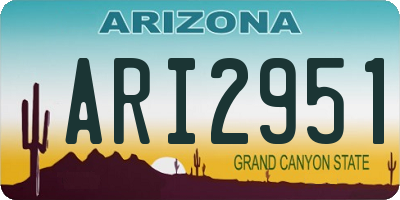 AZ license plate ARI2951