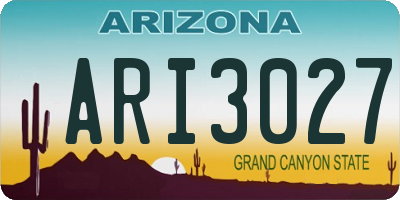 AZ license plate ARI3027