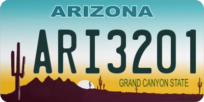 AZ license plate ARI3201