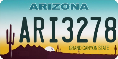 AZ license plate ARI3278