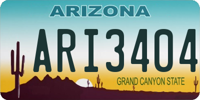 AZ license plate ARI3404