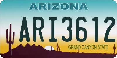 AZ license plate ARI3612