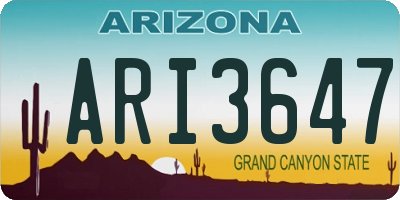 AZ license plate ARI3647