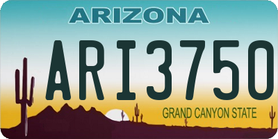AZ license plate ARI3750