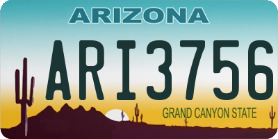 AZ license plate ARI3756