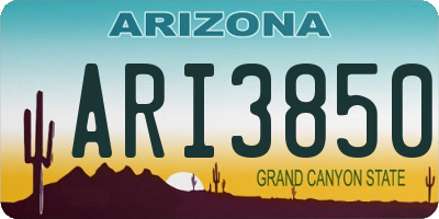 AZ license plate ARI3850