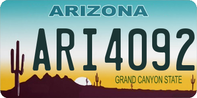 AZ license plate ARI4092