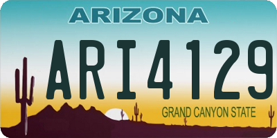 AZ license plate ARI4129
