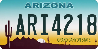 AZ license plate ARI4218