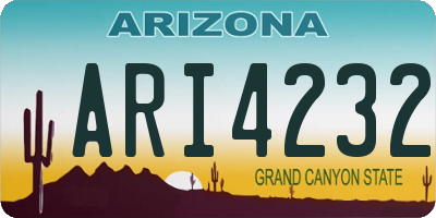AZ license plate ARI4232