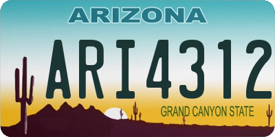 AZ license plate ARI4312