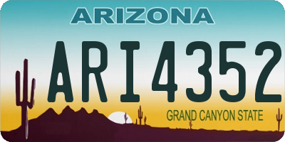 AZ license plate ARI4352